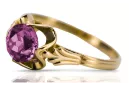 Vintage craft Ring Amethyst 14K Yellow gold vrc023y